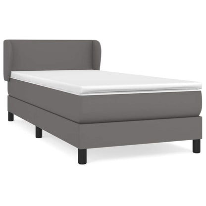 Giroletto a Molle con Materasso Grgio 80x200 cm in Similpelle
