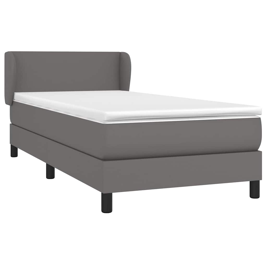 Giroletto a Molle con Materasso Grgio 80x200 cm in Similpelle