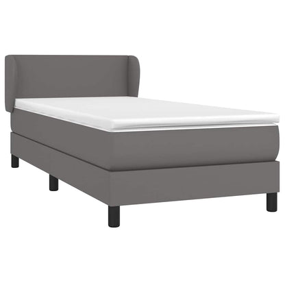 Giroletto a Molle con Materasso Grgio 80x200 cm in Similpelle