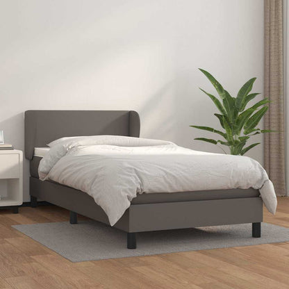 Giroletto a Molle con Materasso Grgio 80x200 cm in Similpelle