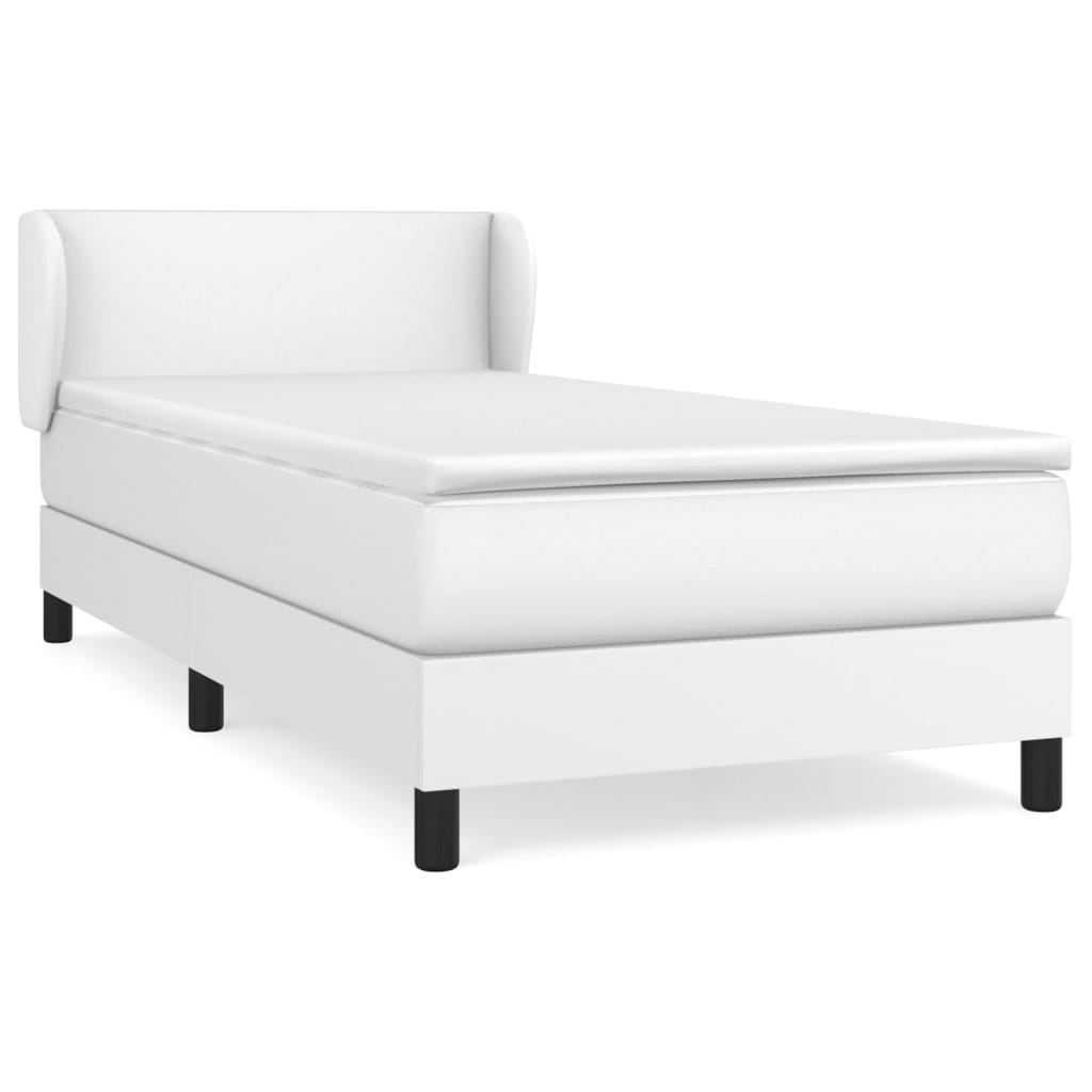 Giroletto a Molle con Materasso Bianco 90x190 cm in Similpelle | homemem39