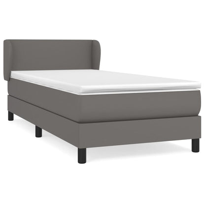 Giroletto a Molle con Materasso Grigio 90x190 cm in Similpelle | homemem39
