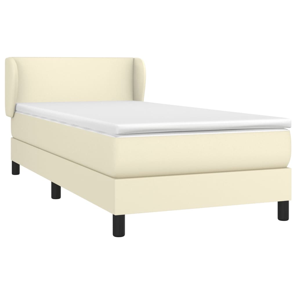 Giroletto a Molle con Materasso Crema 100x200 cm in Similpelle | homemem39