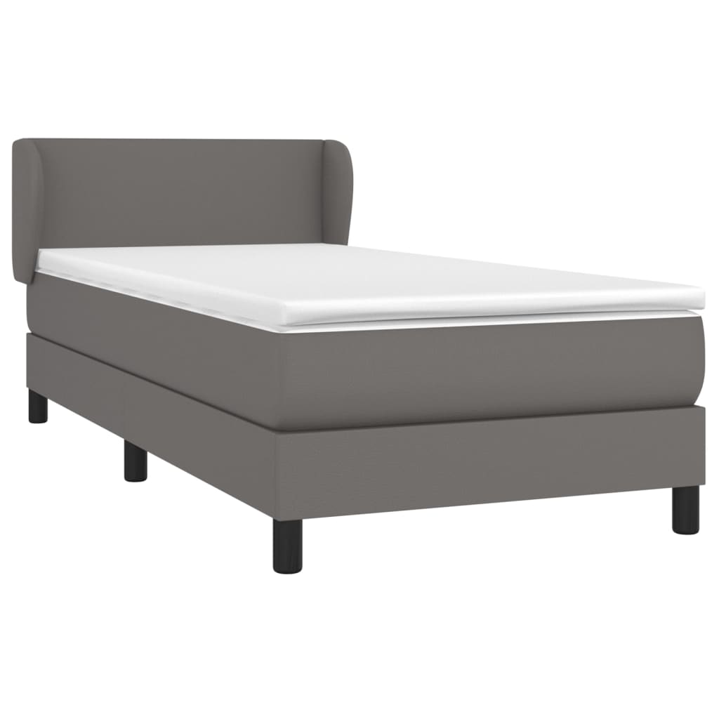 Giroletto a Molle con Materasso Grigio 100x200 cm in Similpelle | homemem39