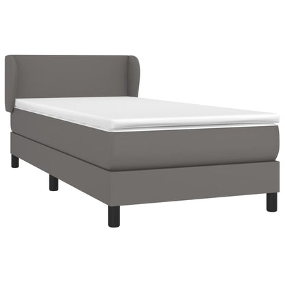 Giroletto a Molle con Materasso Grigio 100x200 cm in Similpelle | homemem39
