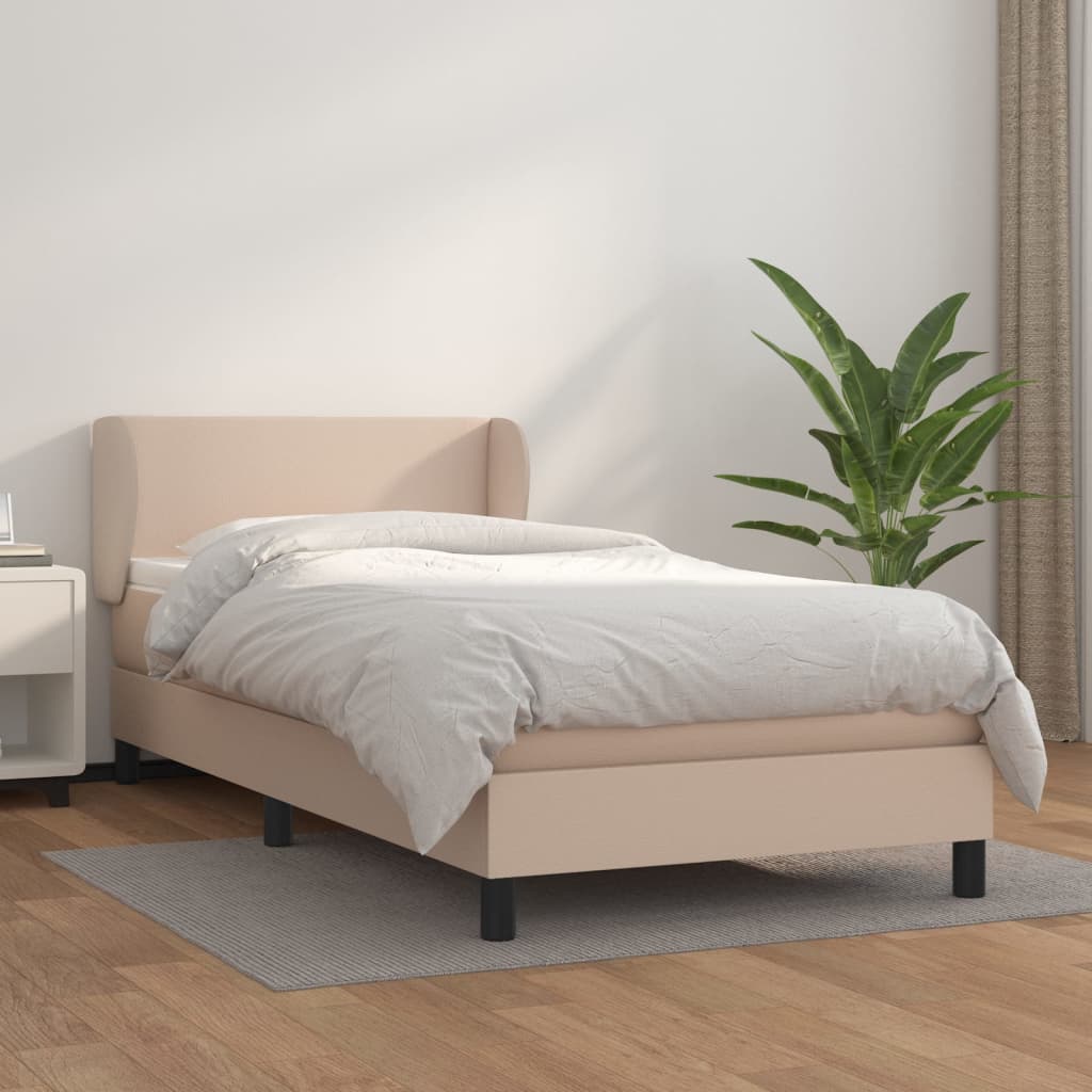 Giroletto a Molle con Materasso Cappuccino 100x200cm Similpelle | homemem39
