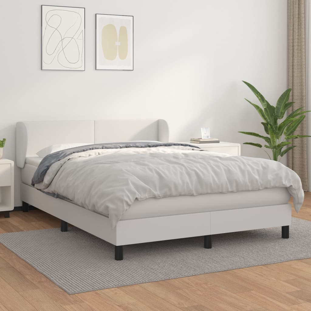 Giroletto a Molle con Materasso Bianco 140x190 cm in Similpelle | homemem39