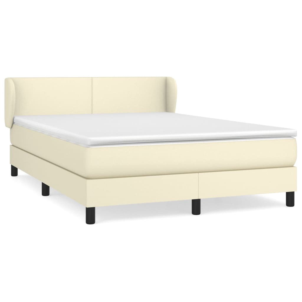 Giroletto a Molle con Materasso Crema 140x200 cm in Similpelle | homemem39