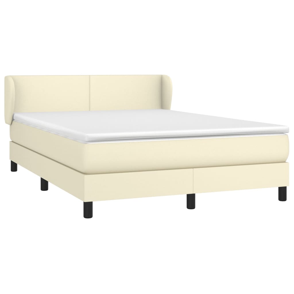 Giroletto a Molle con Materasso Crema 140x200 cm in Similpelle | homemem39