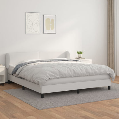 Giroletto a Molle con Materasso Bianco 160x200 cm in Similpelle | homemem39