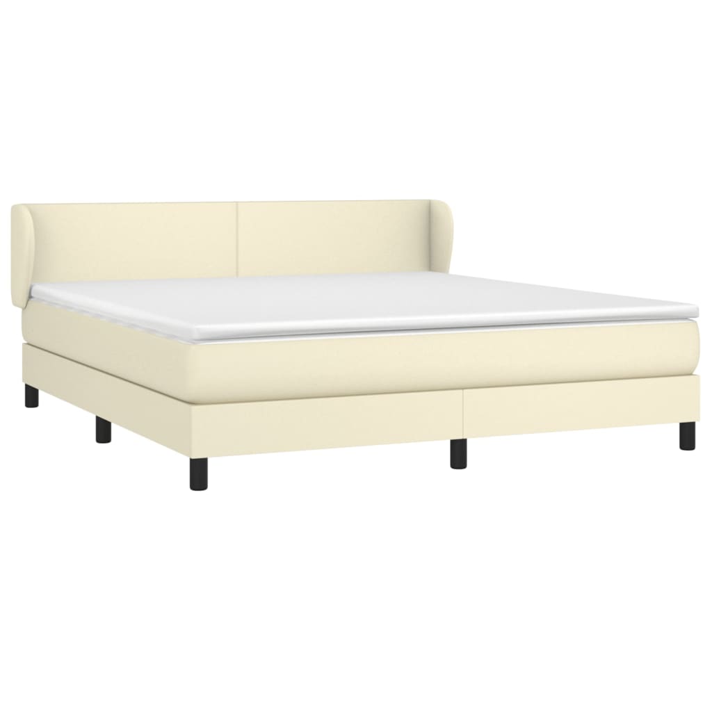 Giroletto a Molle con Materasso Crema 160x200 cm in Similpelle | homemem39