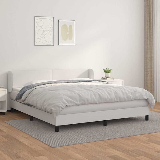 Giroletto a Molle con Materasso Bianco 180x200 cm in Similpelle