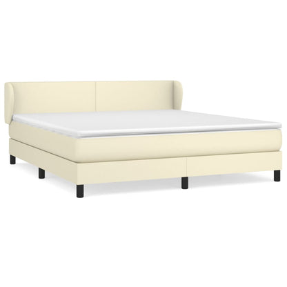 Giroletto a Molle con Materasso Crema 180x200 cm in Similpelle | homemem39