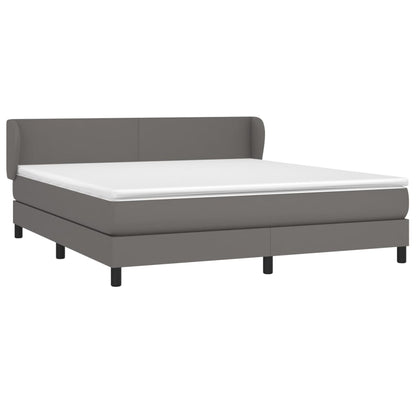 Giroletto a Molle con Materasso Grgio 180x200 cm in Similpelle | homemem39