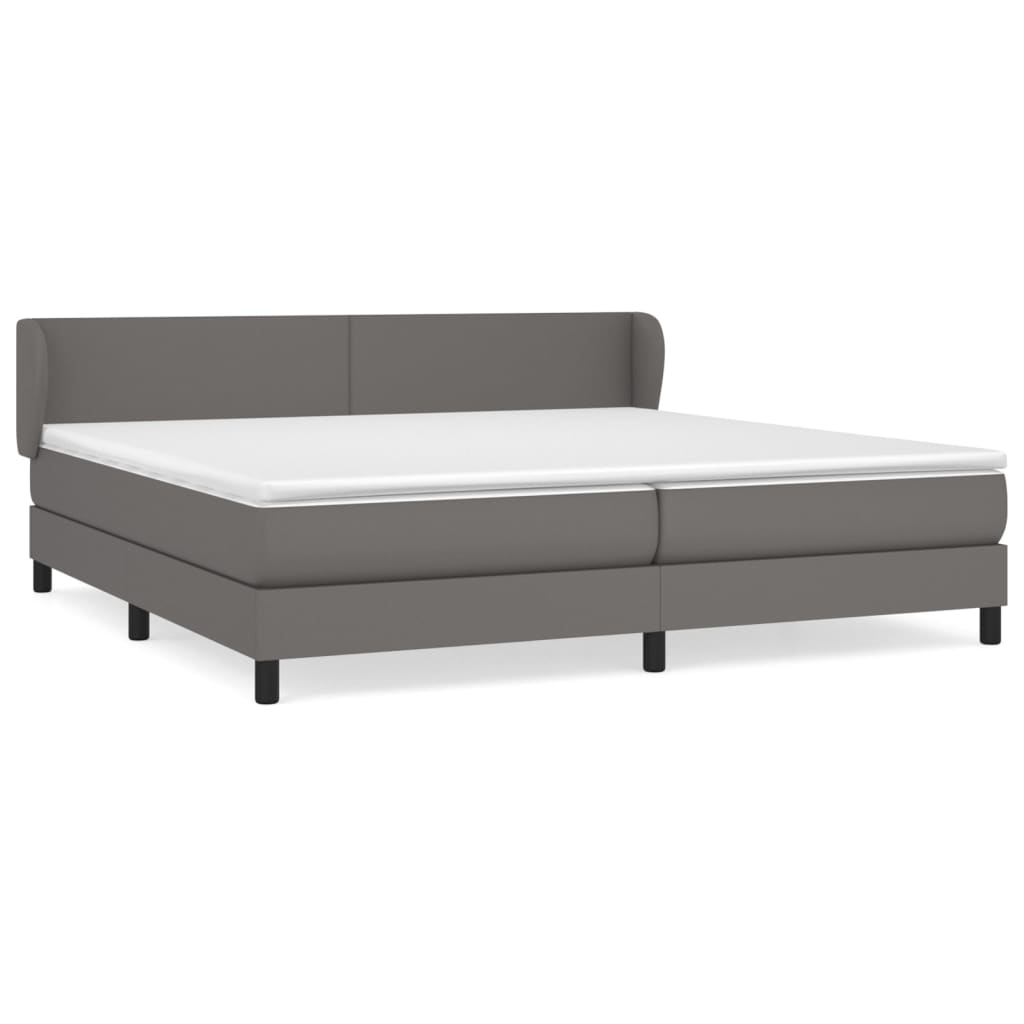 Giroletto a Molle con Materasso Grgio 200x200 cm in Similpelle | homemem39