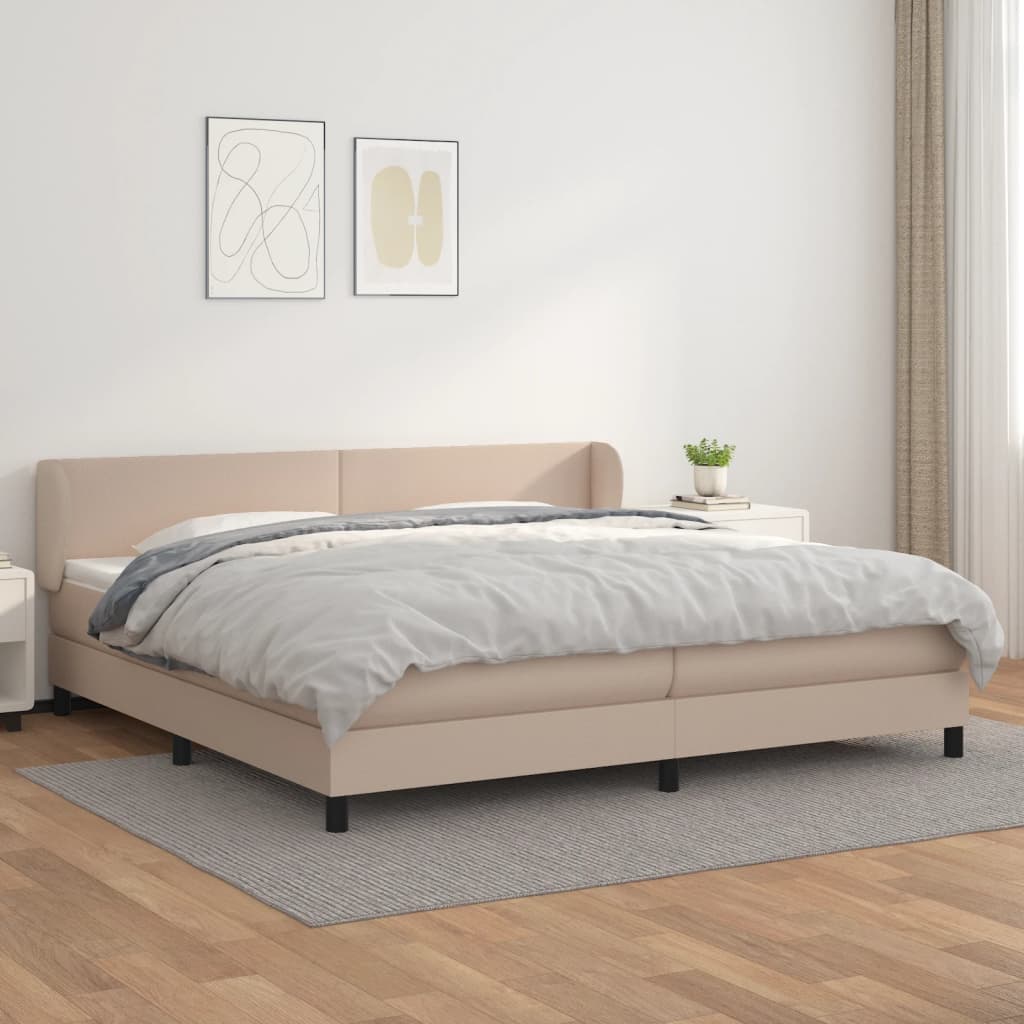 Giroletto a Molle con Materasso Cappuccino 200x200cm Similpelle | homemem39