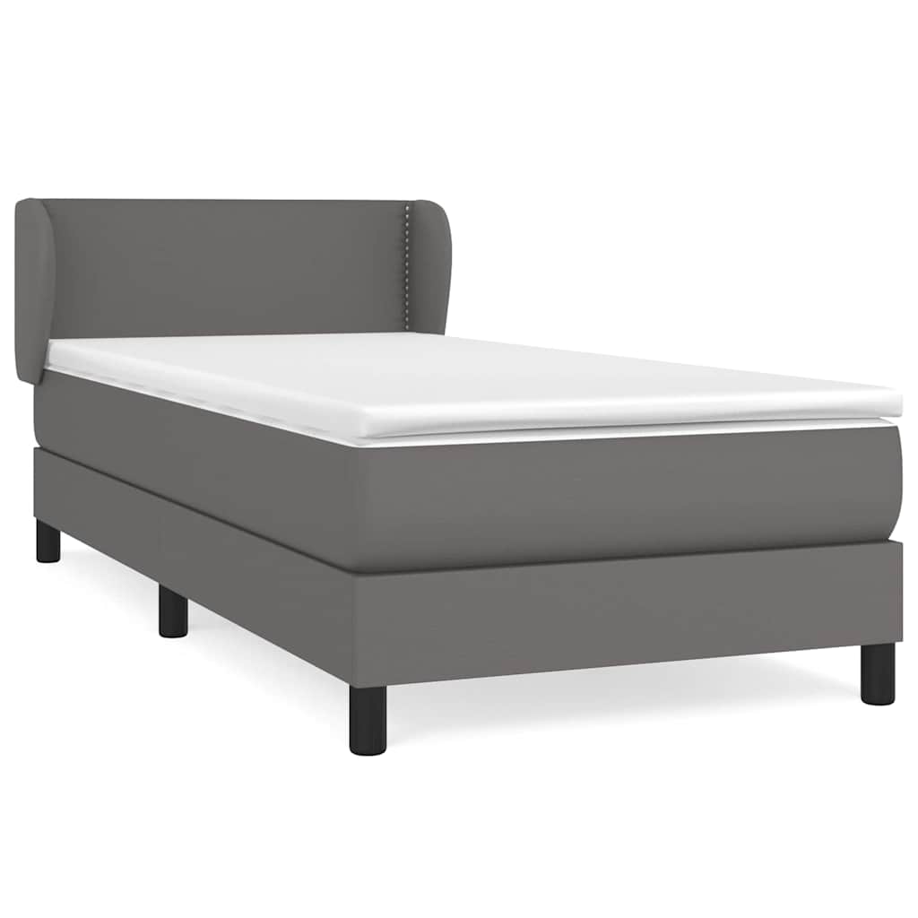 Giroletto a Molle con Materasso Grgio 80x200 cm in Similpelle