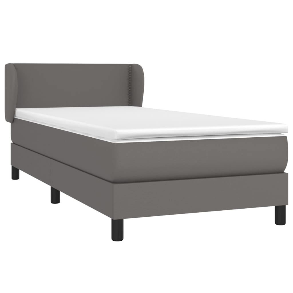 Giroletto a Molle con Materasso Grgio 80x200 cm in Similpelle | homemem39