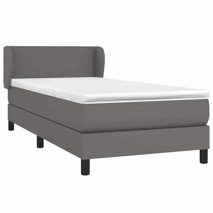 Giroletto a Molle con Materasso Grgio 80x200 cm in Similpelle