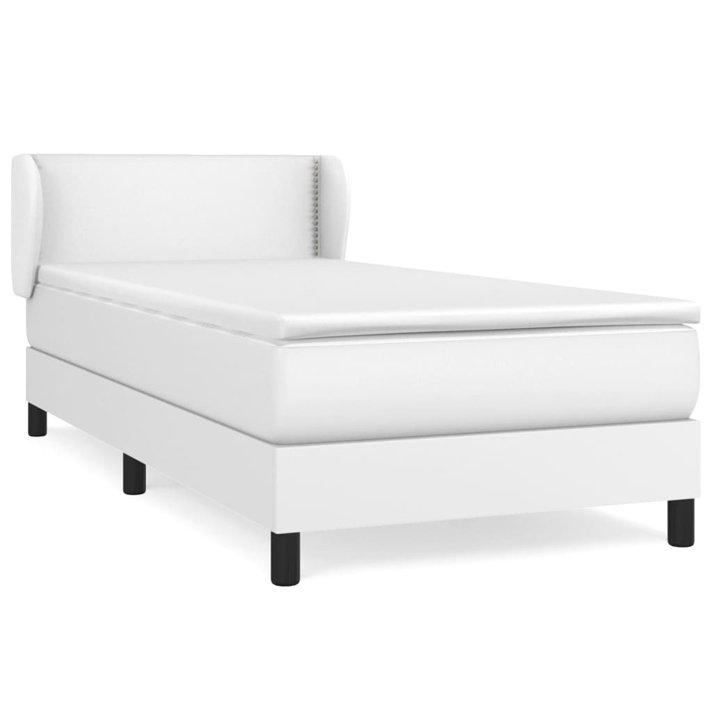 Giroletto a Molle con Materasso Bianco 100x200 cm in Similpelle | homemem39