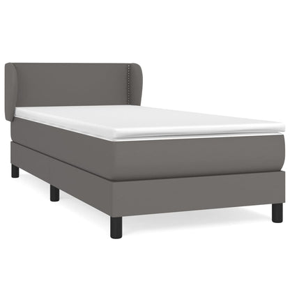 Giroletto a Molle con Materasso Grigio 100x200 cm in Similpelle | homemem39