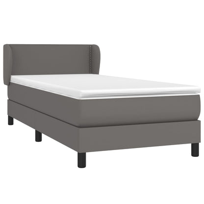 Giroletto a Molle con Materasso Grigio 100x200 cm in Similpelle | homemem39