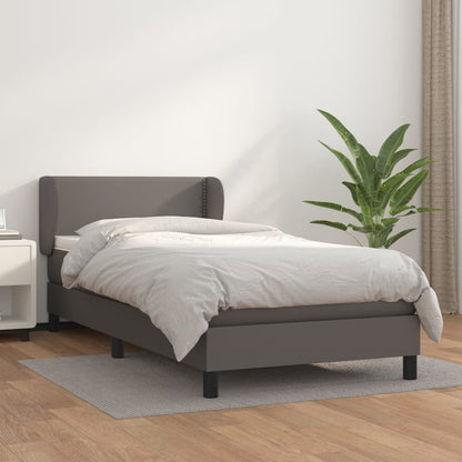 Giroletto a Molle con Materasso Grigio 100x200 cm in Similpelle | homemem39