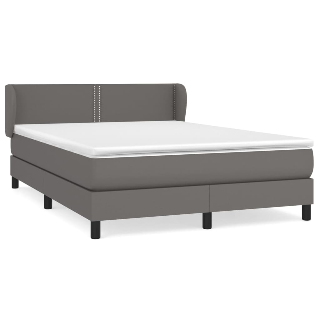 Giroletto a Molle con Materasso Grigio 140x200 cm in Similpelle | homemem39