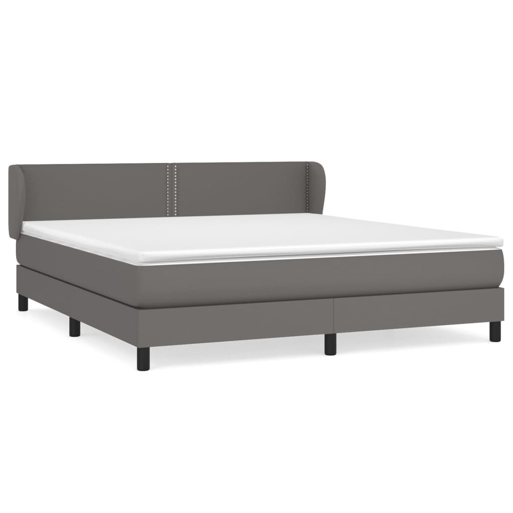 Giroletto a Molle con Materasso Grgio 180x200 cm in Similpelle | homemem39