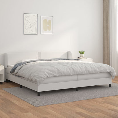 Giroletto a Molle con Materasso Bianco 200x200cm in Similpelle | homemem39
