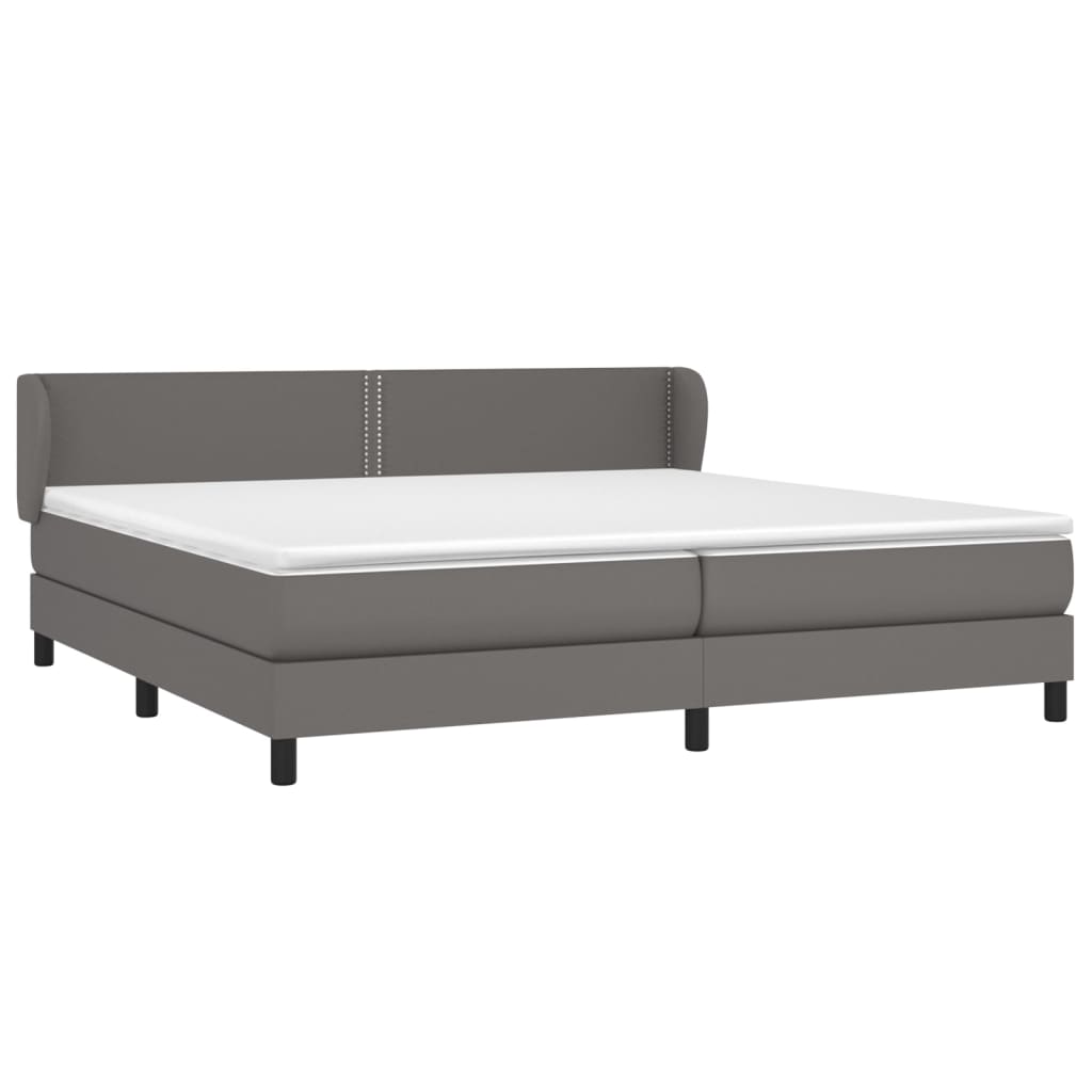 Giroletto a Molle con Materasso Grgio 200x200 cm in Similpelle | homemem39