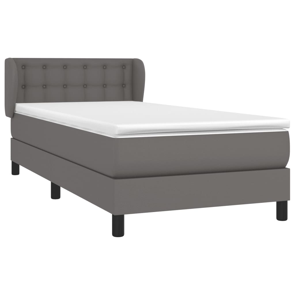 Giroletto a Molle con Materasso Grgio 80x200 cm in Similpelle | homemem39