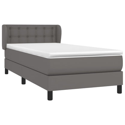 Giroletto a Molle con Materasso Grgio 80x200 cm in Similpelle | homemem39