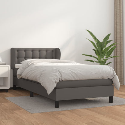 Giroletto a Molle con Materasso Grgio 80x200 cm in Similpelle | homemem39