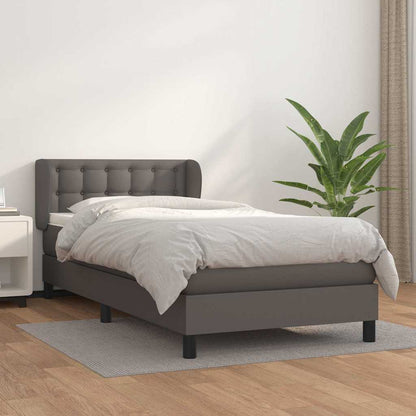 Giroletto a Molle con Materasso Grgio 80x200 cm in Similpelle