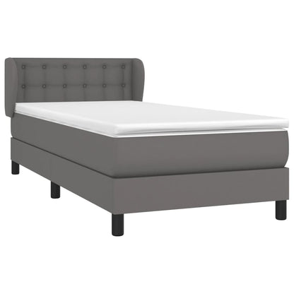 Giroletto a Molle con Materasso Grigio 90x190 cm in Similpelle | homemem39