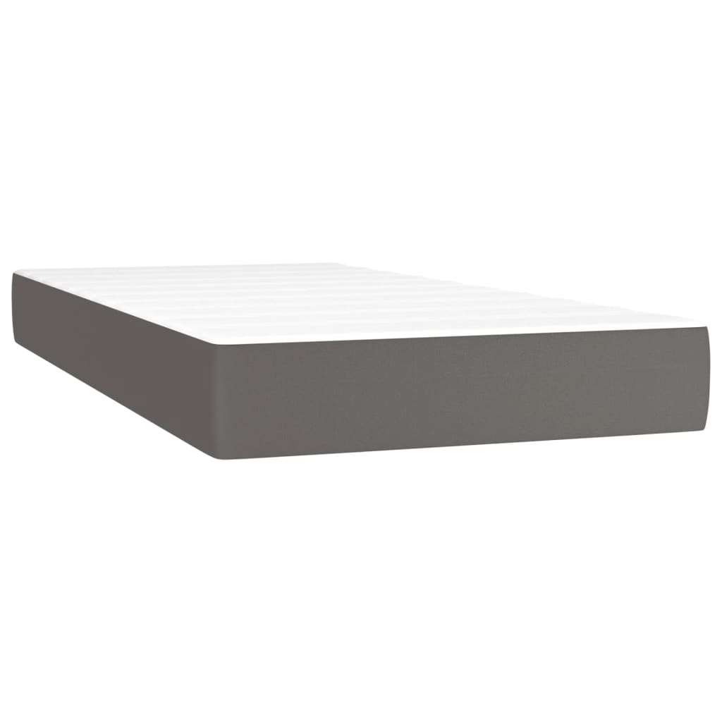 Giroletto a Molle con Materasso Grigio 90x190 cm in Similpelle | homemem39