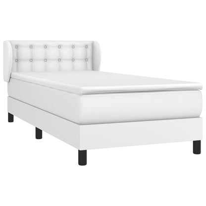 Giroletto a Molle con Materasso Bianco 90x200 cm in Similpelle | homemem39