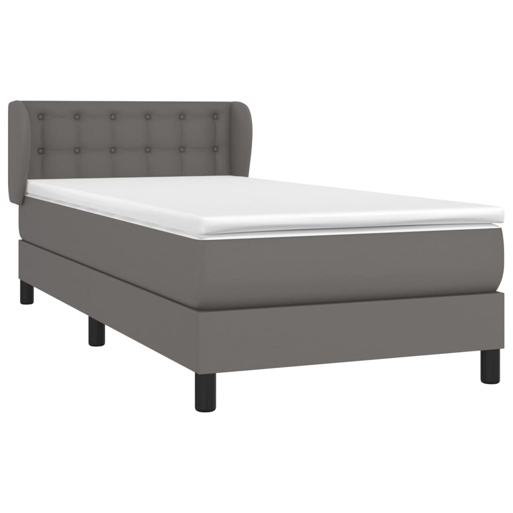 Giroletto a Molle con Materasso Grgio 90x200 cm in Similpelle | homemem39
