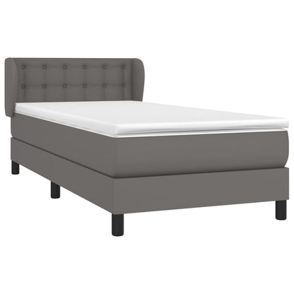 Giroletto a Molle con Materasso Grgio 90x200 cm in Similpelle