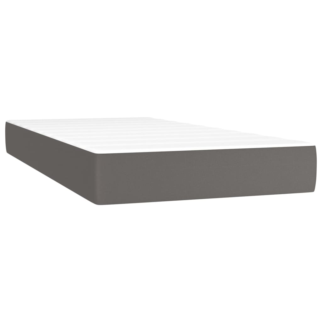 Giroletto a Molle con Materasso Grgio 90x200 cm in Similpelle | homemem39