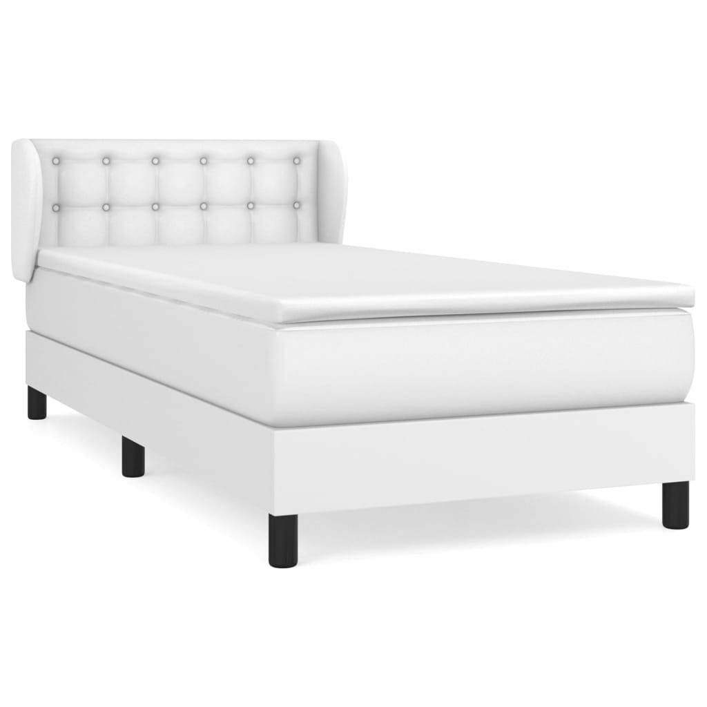 Giroletto a Molle con Materasso Bianco 100x200 cm in Similpelle | homemem39