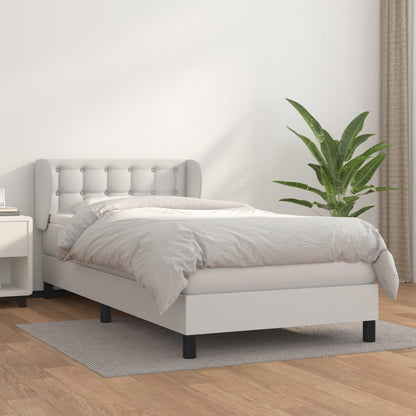 Giroletto a Molle con Materasso Bianco 100x200 cm in Similpelle | homemem39