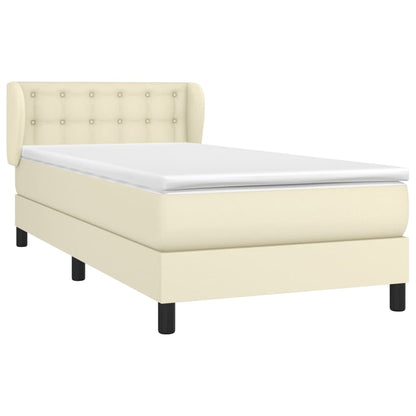 Giroletto a Molle con Materasso Crema 100x200 cm in Similpelle | homemem39