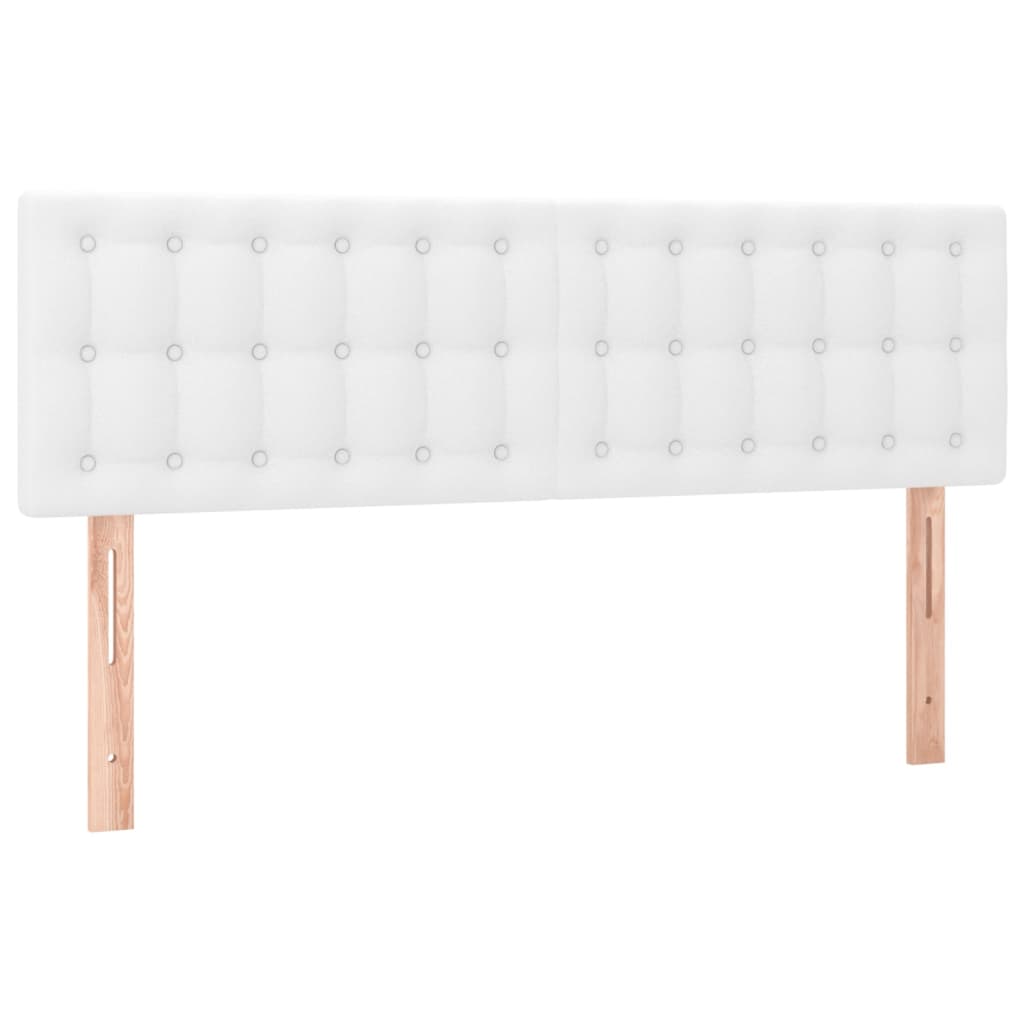 Spring bed frame with white mattress 140x190 cm in imitation leather