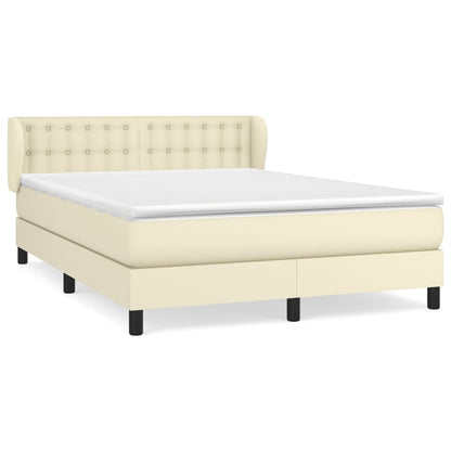 Giroletto a Molle con Materasso Crema 140x200 cm in Similpelle | homemem39