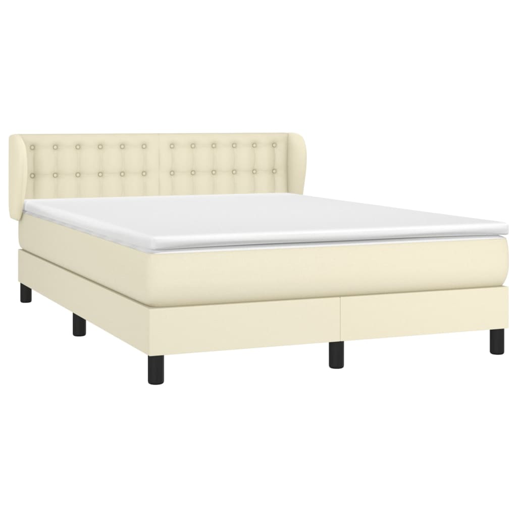 Giroletto a Molle con Materasso Crema 140x200 cm in Similpelle | homemem39