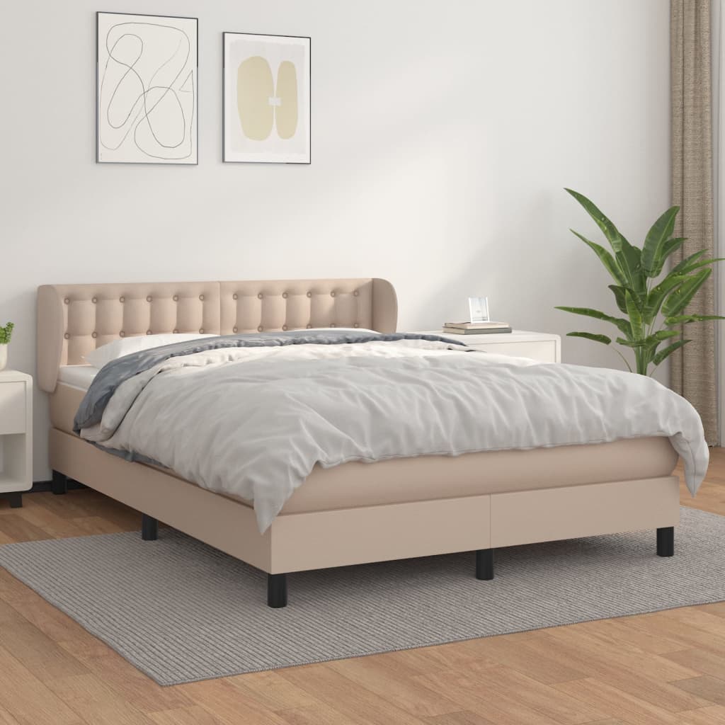 Giroletto a Molle con Materasso Cappuccino 140x200cm Similpelle | homemem39