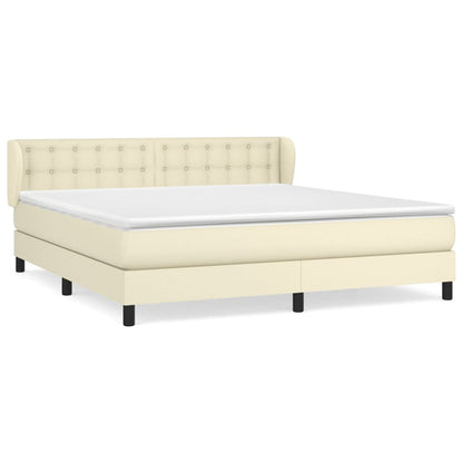 Giroletto a Molle con Materasso Crema 160x200 cm in Similpelle | homemem39
