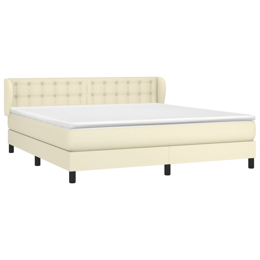 Giroletto a Molle con Materasso Crema 160x200 cm in Similpelle | homemem39